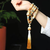 108 Bodhi Root Bracelet, 8mm Sutra-Worn Multi-Loop Long Beads, Zen Meditation Buddhist Prayer Beads V1232-PTLHPSL001