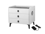 Levede Bedside Table LED Lights Drawers Storage NI1050-3-WH