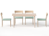Artiss Dining Table and Chairs Set of 5 Compact Kitchen Furniture Natural Light Green DSET-U-5279-GN
