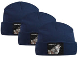 3x Goorin Wolf Man Beanie Hat Warm Winter Ski Animal Series Lone Wolf - Navy V563-107-0120-NVY-3X