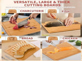 CARLA HOME Bamboo Cutting Board Set with Stand, 4 Pieces for Kitchen V178-36480