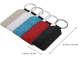 10Pcs Glitter PU Keychain Geometric Key Ring Ornament for Handbags Backpacks Mixed Colors V1192-AZ-W-21549