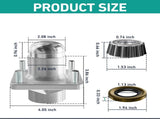 Club Car DS Front Hub Assembly, Golf Cart Wheel with Bearings Seals Kit for 1981-2003 Gas and V1259-DP01-A-5449