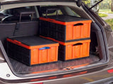 Plastic Collapsible Storage Bins with Lids, 45L 3Packs, Stackable Folding Storage Crates with V952-KZDSLCWXCHS4PZD9O001V0