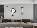 Modern Diamond Wall Clock Creative 3D Design Silent Quartz Wall Clock for Living Room, Bedroom, V1107-CS-KTGZ