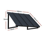 Instahut Window Door Awning Canopy 1mx1.2m Black Metal Frame AWN-B-1X1-METAL-BK