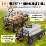 Dump Cart, Metal Garden Dump Cart with Easy to Assemble Frame, Dump Wagon with 2-in-1 Convertible V952-JSZXTC880LBSPVWN9V0
