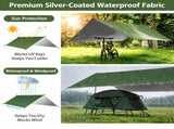 Blue 300 x 300cm Waterproof Camping Tarp Shelter Set - Silver Coated Sun Protection, Storage Bag, 6 V888-ELOSUNG55463-2