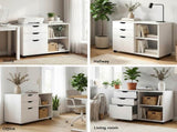 Artiss 3 Drawer Mobile Filing Cabinet Printer Stand Cabinet Home Office Storage White FURNI-Q-FC-3D-WH