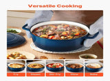 Enameled Cast Iron Dutch, 5.7L Pot with Lid and Dual Handles, Heavy-Duty Durable Cookware Pan, V952-ZTHLKX6QTTCT7F6PS001V0