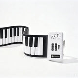 49-Key Rainbow Roll-Up Piano Silicone Waterproof Soft Keyboard, Foldable Portable, Music V1232-ZDGQ-49J-003