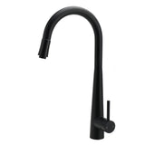 Matt Black Pull Out Long Hose Kitchen Sink Tap Round Basin Mixer Faucet Spout V1233-KRD515B