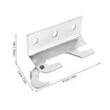 Bed Frame Hook Plates, Plated Silver Metal, Tool Free Detachment, Durable, for Hospital Beds, 2Pairs V1369-AZ3-W-13037