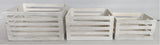 Set 3 Wood Crates White Wash 40cm V637-WDB35967