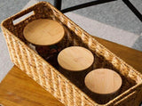 Magazine Wicker Basket, Woven Natural Fibre Magazine Holder, Wine Bottle Storage Basket, For Shelf V1366-AZ2-W-12521