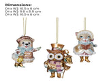 Christabelle 3 Victorian Animal Christmas Ornaments Assorted Novelty 10cm Xmas Tree Decorations 112_SHD2005