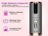 Automatic Hair Curling Wand, Tangle-Free Design, Portable USB Charging Rotating Curling Iron with V1232-JFQ001