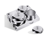 3Pcs Manicure Liquid Cup Acrylic Powder Organizer Tray with Nail Brush Holder V1263-JX-845