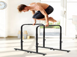 Set of 2 Functional Fitness Dip Stands Station Height Adjustable Dip Bars Portable Parallettes V985-DIPBAR