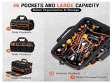 Heavy-Duty 17-Inch Tool Bag with 46 Pockets, Waterproof Base & Shoulder Strap V888-ELOSUNG37057
