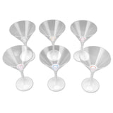6Pcs LED Light Up Flashing Plastic Martini Glasses 210ml LED Cocktail Glasses with Stem Party Prop V1294-YM0703-3119220189711