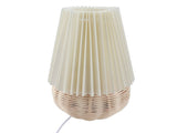 Small Table Lamp Bedside Nightstand Mini Lamp for Bedroom Living Room Side Table Rattan Pleated V1294-YM0901-3119230197611