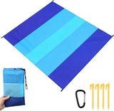 Waterproof Sand-Free Beach Mat, Foldable Outdoor Picnic Camping Blanket with Fixing Pegs, Carabiner V1237-ZY-917-036