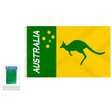 12x Australian Green and Gold/Yellow Flag w/ Kangaroo 90x150cm Australia Day V563-13302_12X