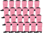 24x Womens Leg Warmers Disco Winter Knit Dance Party Crochet Legging Socks Costume - Light Pink V563-BR-24LEGWARMS-LHTPNK