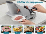 Devanti Meat Slicer Bread Vegetable, 200W Power 0-15mm Adjustable Easy Clean Stable Stainless Steel FS-190-20A-SS