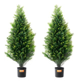 VEVOR 2 Pack 3' Artificial Cedar Topiary Tree Faux Plant UV Decor In/Outdoor V952-XSRGXJS36YCAQ7I5UV0