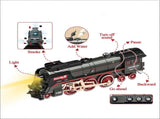 Train Set for Kids, Electric Train Toys with Realistic Light Sounds Smoke, Christmas Train Model V1107-CS-ZQHCTZ1