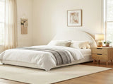 Artiss Gas Lift Queen Bed Frame with Bedside Table Set Boucle Fabric Upholstered Platform Bed BFRAME-SET-ELLA-SCAN-BS01