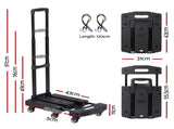 Giantz Folding Hand Truck Platform Trolley Foldable Dolly Cart 200kg Load Black PT-220S-BK