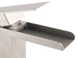 WELS Brushed Nickel Cubic Square Basin Mixer Waterfall Faucet Vanity Laundry Tap V1233-KSQ105BS