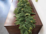 Christmas Garland with Lights, 9ft Pre-Lit LED Faux Cedar Garland for Fireplace Mantle, Indoor V1192-AZ-W-30135