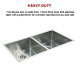 865x440mm Handmade Stainless Steel Undermount / Topmount Kitchen Sink with Waste V63-819493