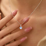 925 Sterling Silver Dainty Moonstone Chokers for Women Cute Blue Crystal Chain Pendant V1188-CYX-J02-1989
