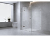 100x100cm Corner Frameless Shower Screen Chrome U-Brackets with SS Hinges for Contemporary V63-935061