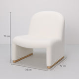 Interior Ave - Haven Curved Boucle Armchair Sculptural White V355-IA-AC-HW