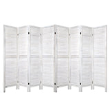 Artiss 8 Panel Room Divider Screen 326x170cm Louver White RD-B-0539-8P-WH