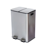 Stainless Steel Dual Compartment Pedal Operation Rubbish Bin V196-SB80