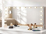 Embellir 90x60cm Makeup Mirror Large Hollywood Vanity Mirror with 18 Dimmable LED Bulbs MM-E-FRAME-6090LED-WH
