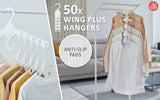 50X Plus Hanger Multiple Clothes Rack Organizer Foldable 10 Holes WHITE V274-GM-CLHANG-NS20-WH
