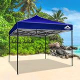 Instahut Gazebo Pop Up Marquee 3x3 Folding Tent Outdoor Camping 500D Oxford Blue GAZEBO-T-3X3-F-BU