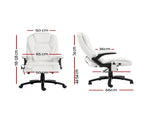 Artiss 8 Point Massage Office Chair Heated Seat Recliner PU White MOC-09M-WH