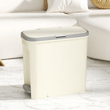 Slim Space-Saving Trash Can with Press Top Lid, 15L 4 Gallon Durable Plastic Garbage Bin for V1366-AZ2-W-13142