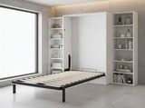 Single Wall Bed in White Space Saving Murphy Bed Kit with Black Door Handle V63-953831