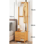 Wooden Hall Stand Modern Style Minimalist Home Floor Coat Rack with Drawer V63-840701