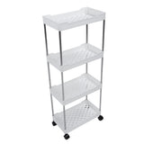Rolling Cart Widened PP Stainless Steel 4 Tier with Wheels Storage Trolley for Bathroom Toilet V1294-YM0901-3117240164311